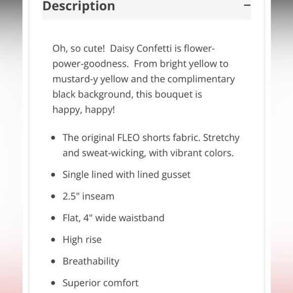 Fleo Daisy Print Floral Confetti Athletic Shorts Size L - Picture 6 of 6